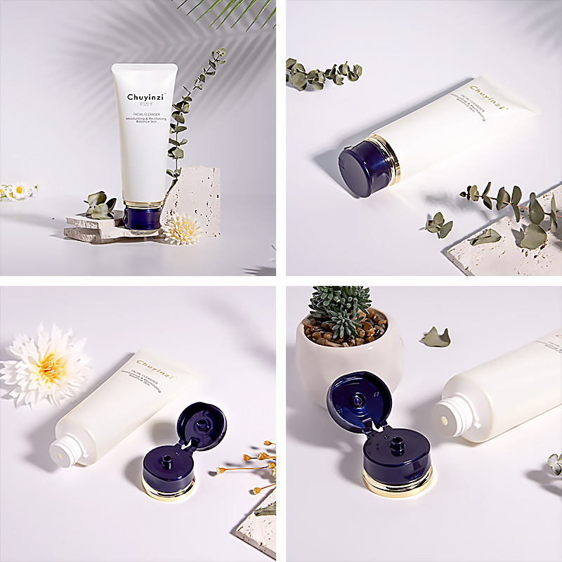 Plastic cosmetic lotion tube