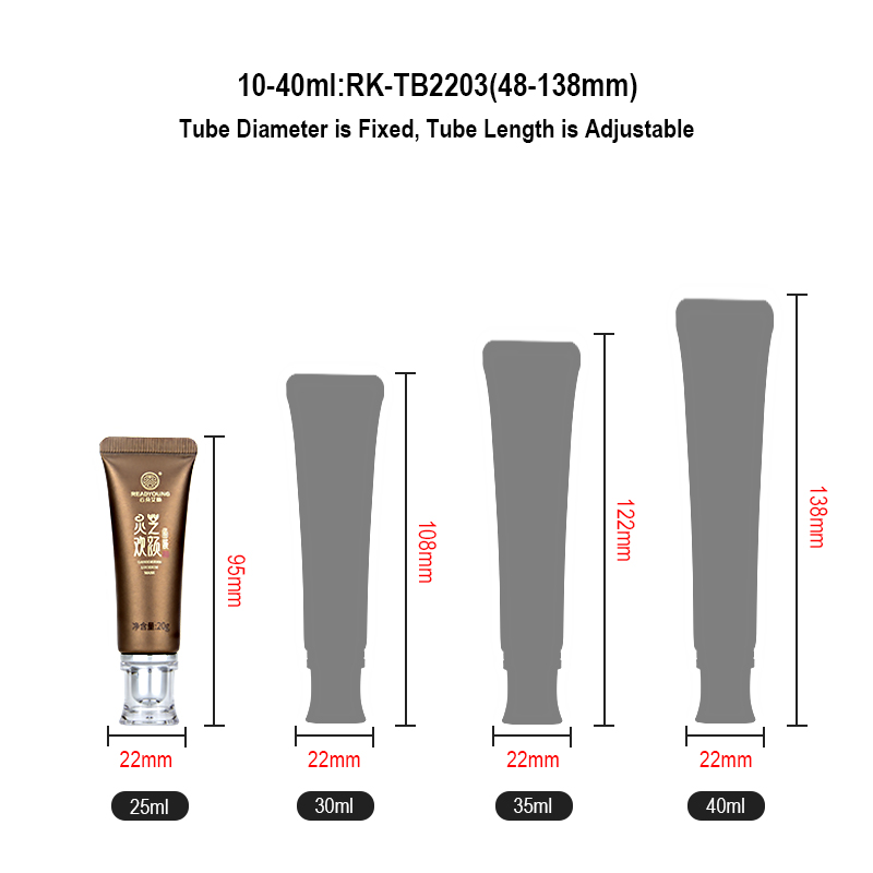 Runk cosmetic tube size