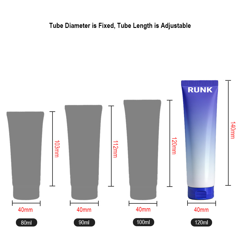 Runk cosmetic tube size