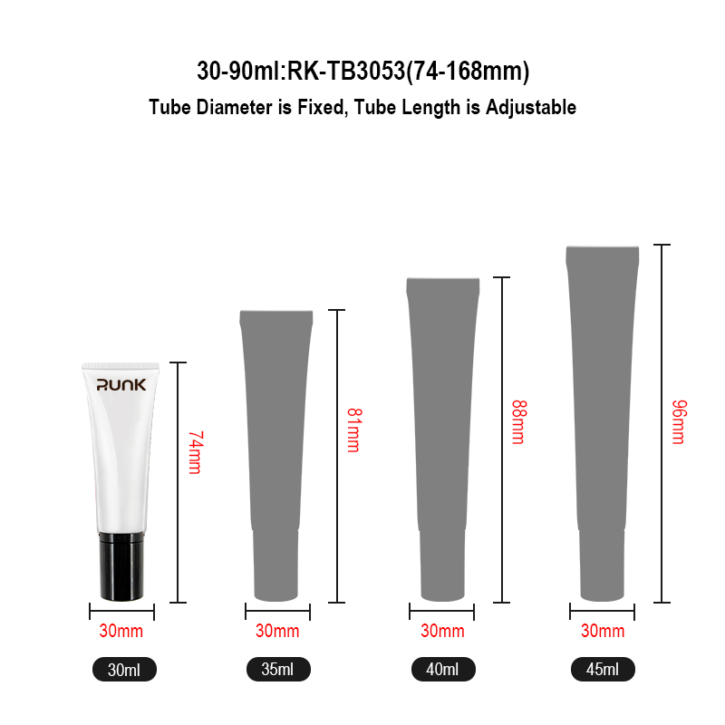 Runk cosmetic tube size
